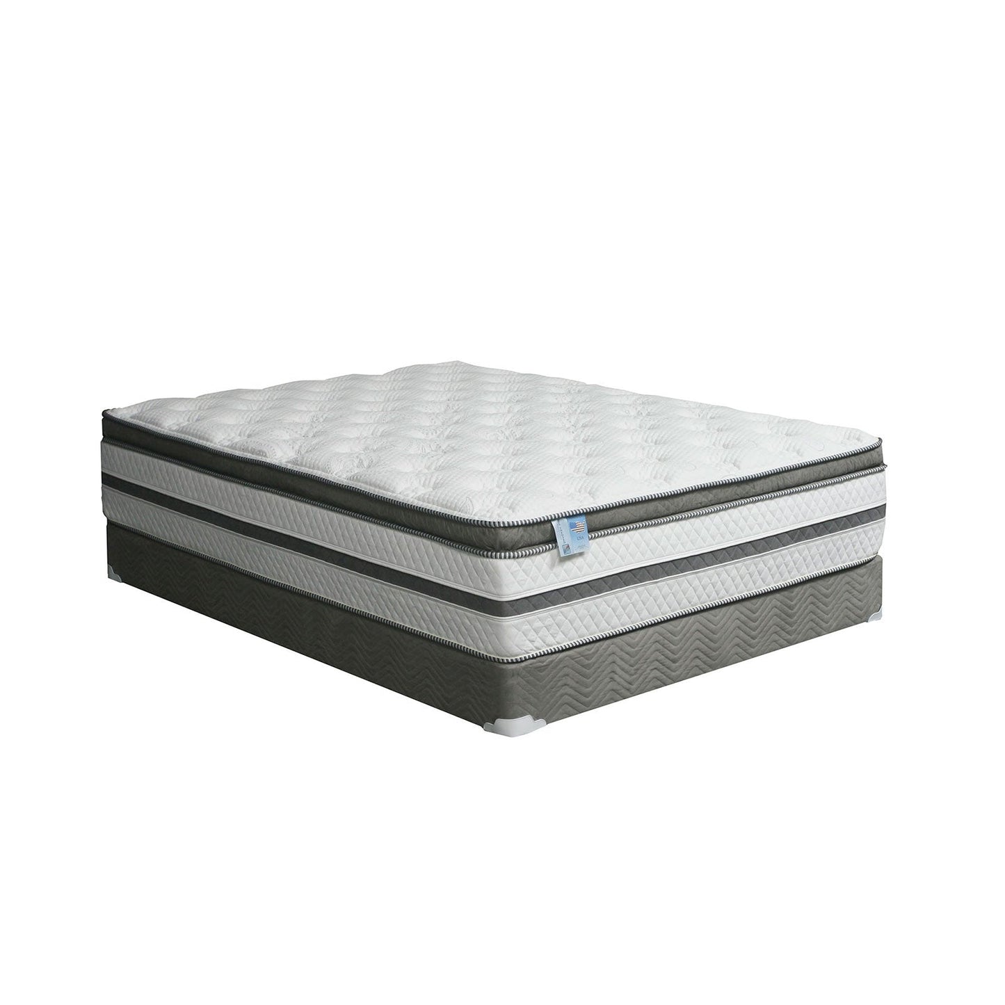 SIDDALEE White/Gray 16" Euro Pillow Top Mattress, E.King FOA East