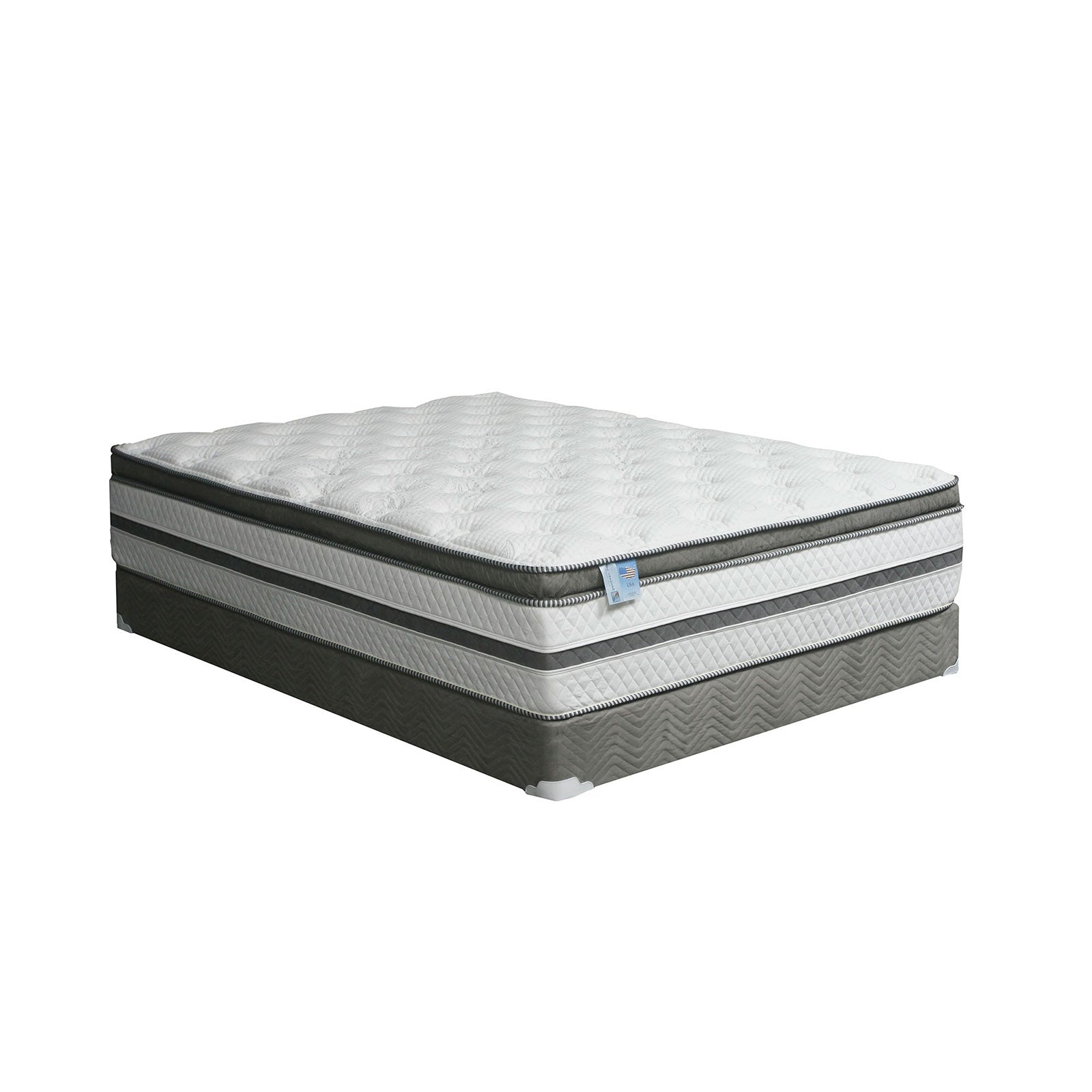 SIDDALEE White/Gray 16" Euro Pillow Top Mattress, Cal.King FOA East