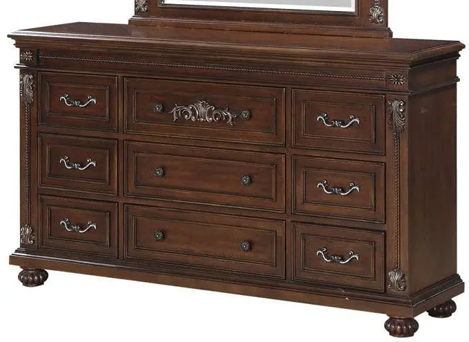 Destiny 6Pc Traditional Bedroom Set in Cherry Finish by Cosmos Furniture Cosmos Furniture