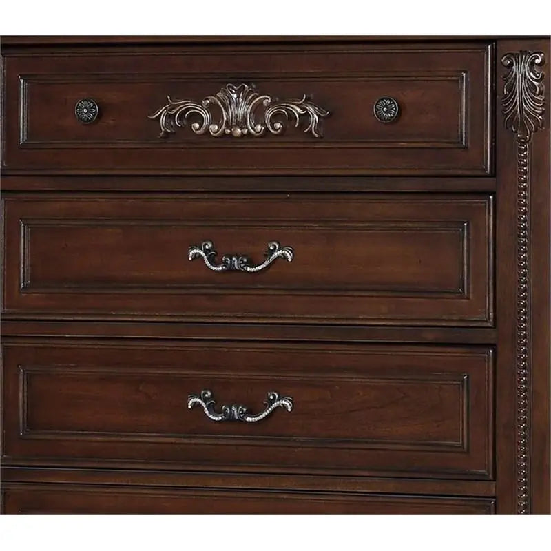 Destiny 6Pc Traditional Bedroom Set in Cherry Finish by Cosmos Furniture Cosmos Furniture