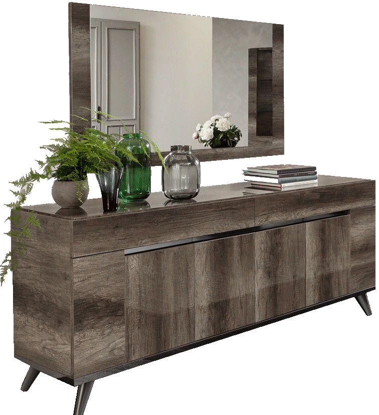 ESF Furniture - Medea 4 Door Buffet with Mirror - MEDEABUFFETMIRROR ESF Furniture