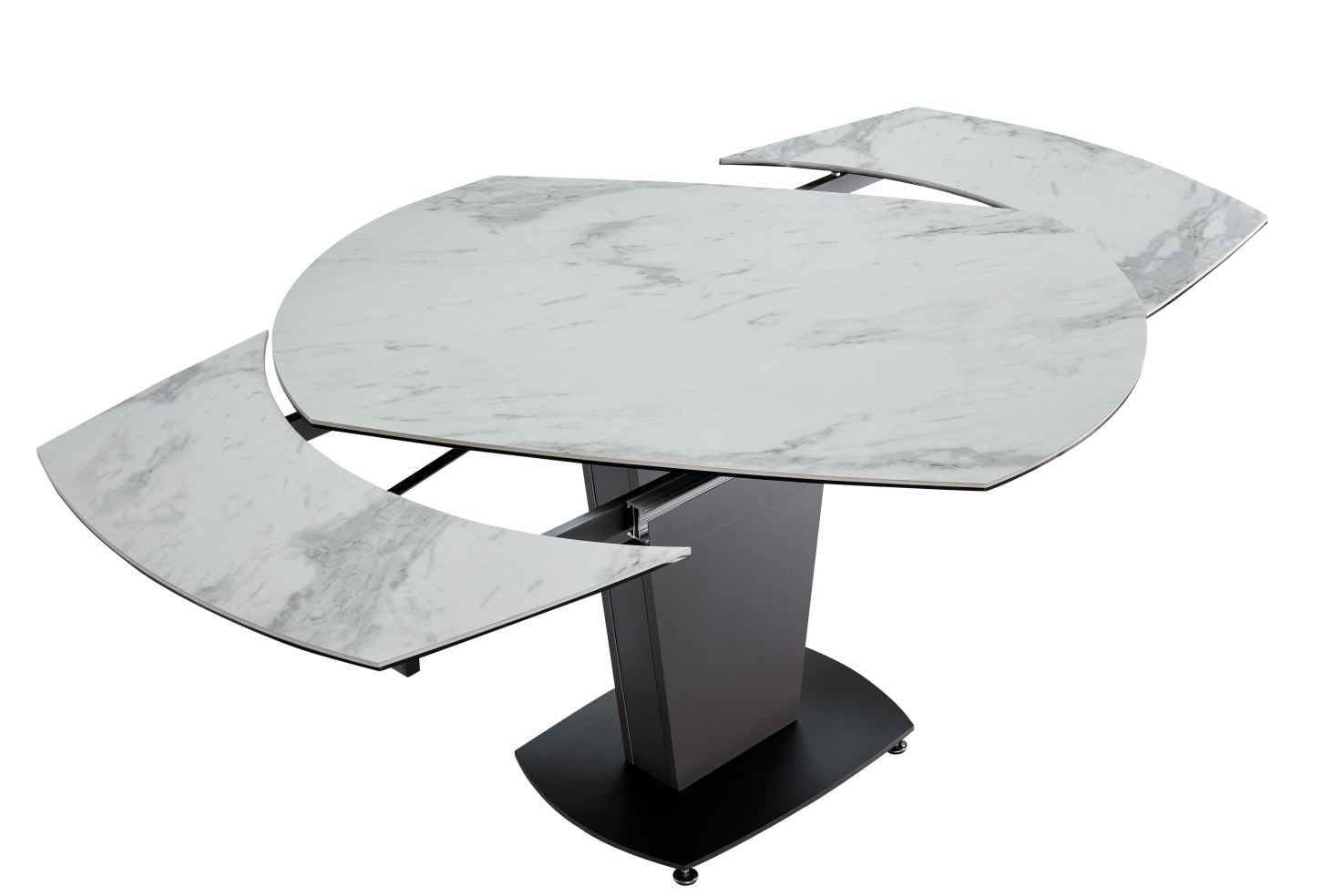 ESF Furniture - Extravaganza 2417 Marble Table White with 3405 White Chairs - 2417-3405-4CHAIR ESF Furniture