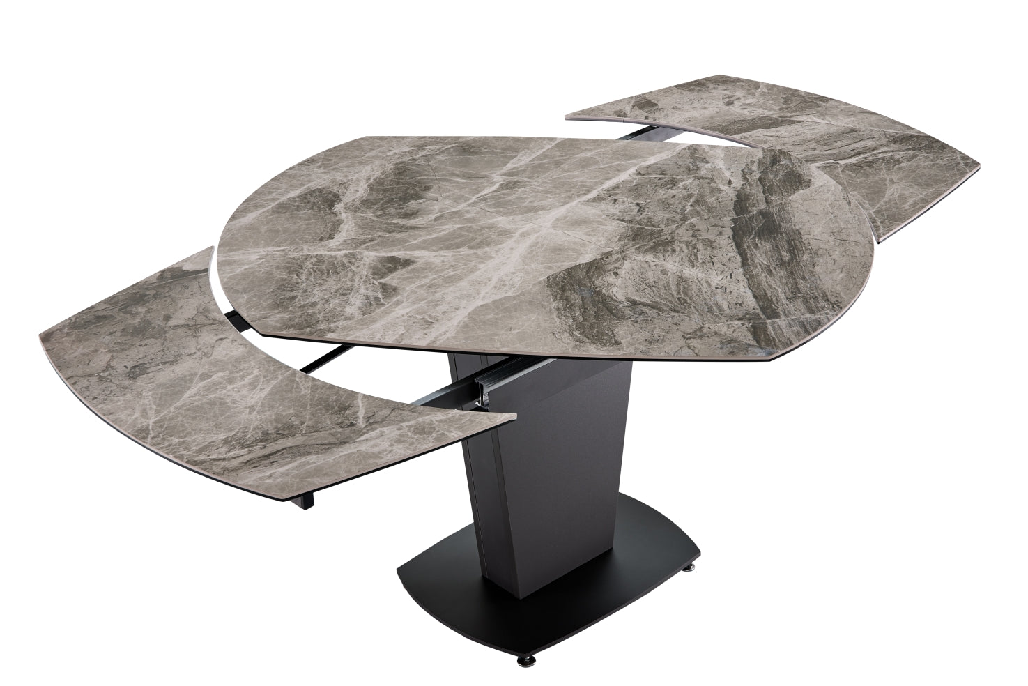 ESF Furniture - Extravaganza 2417 Marble Table Grey Taupe with 3405 Chairs Beige - 2417-3405BEIGE-6CHAIR ESF Furniture