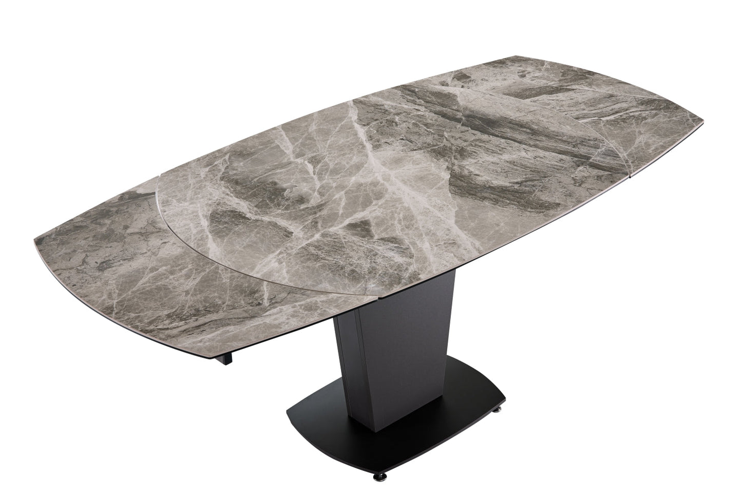 ESF Furniture - Extravaganza 2417 Marble Table Grey Taupe with 3405 Chairs Beige - 2417-3405BEIGE-6CHAIR ESF Furniture