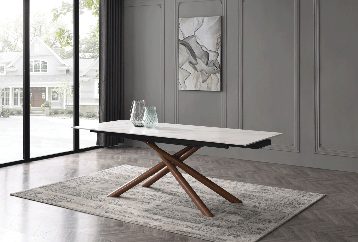 ESF Furniture - 9063 Dining Table 63 w/2x12" Extension - 9063DININGTABLE63 ESF Furniture