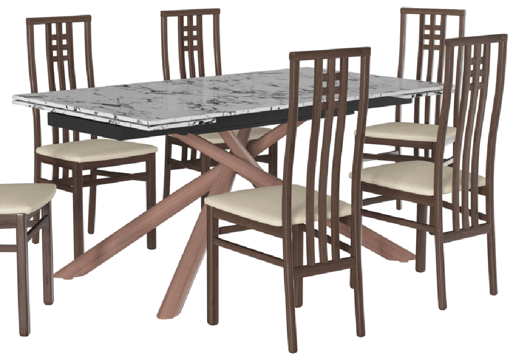 ESF Furniture - Extravaganza 9063 Dining Table with Scala Chairs - 9063-SCALA-4CHAIR ESF Furniture