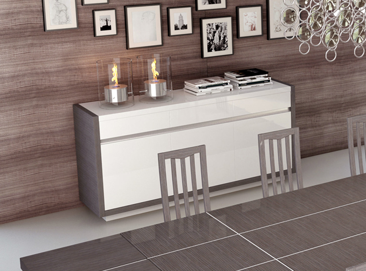 ESF Furniture - Mangano 11 Piece Dining Room Furniture Set in Brown - MANGANOBROWN-11SET ESF Furniture