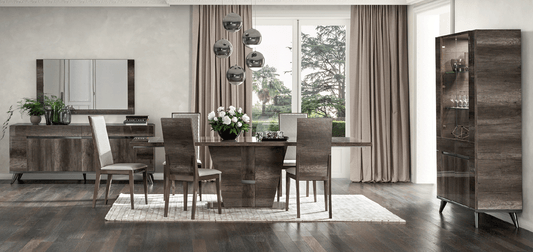 ESF Furniture - Medea 8 Piece Dining Table Set in Oak - MEDEA-8SET-4CHAIR ESF Furniture