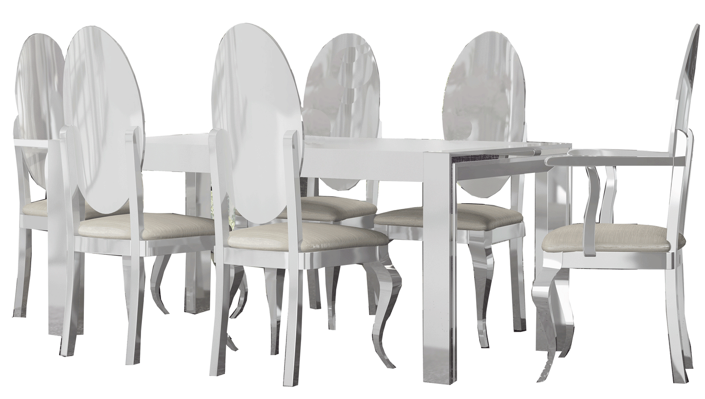 ESF Furniture - Carmen White Dining Table with Extension - CARMENTABLEWHITE ESF Furniture