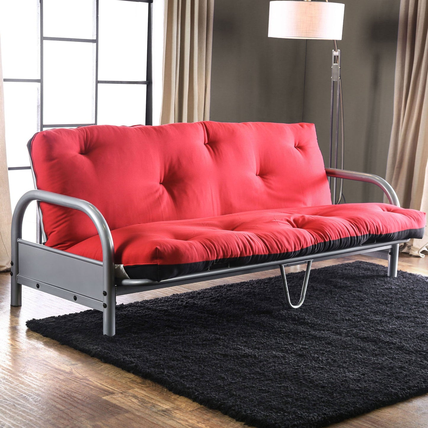 Aksel Black/Red Futon Mattress, Black & Red FOA East