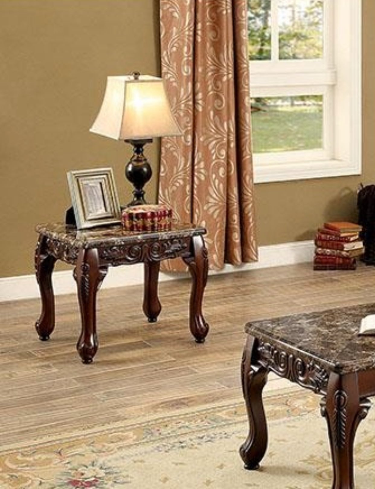 LECHESTER Dark Oak/Ivory 3 Pc. Coffee Table Set FOA East