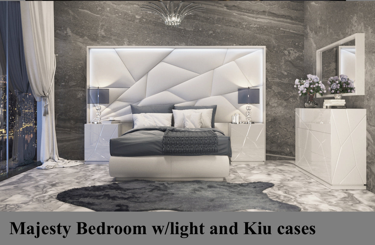 ESF Furniture - Majesty 3 Piece King Bedroom w/light and Carmen Cases - MAJESTYKS-3SET-CARMEN ESF Furniture