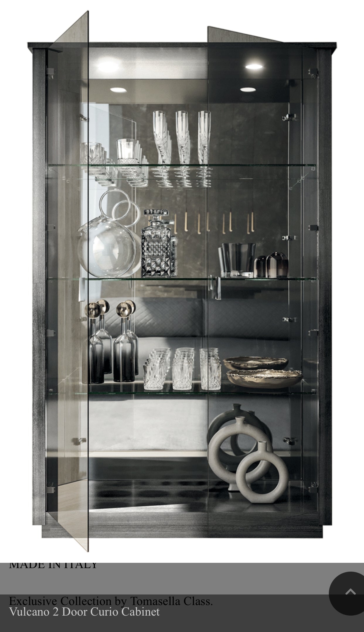 Vulcano 2 Door Curio Cabinet House to Home Furnishings LLC