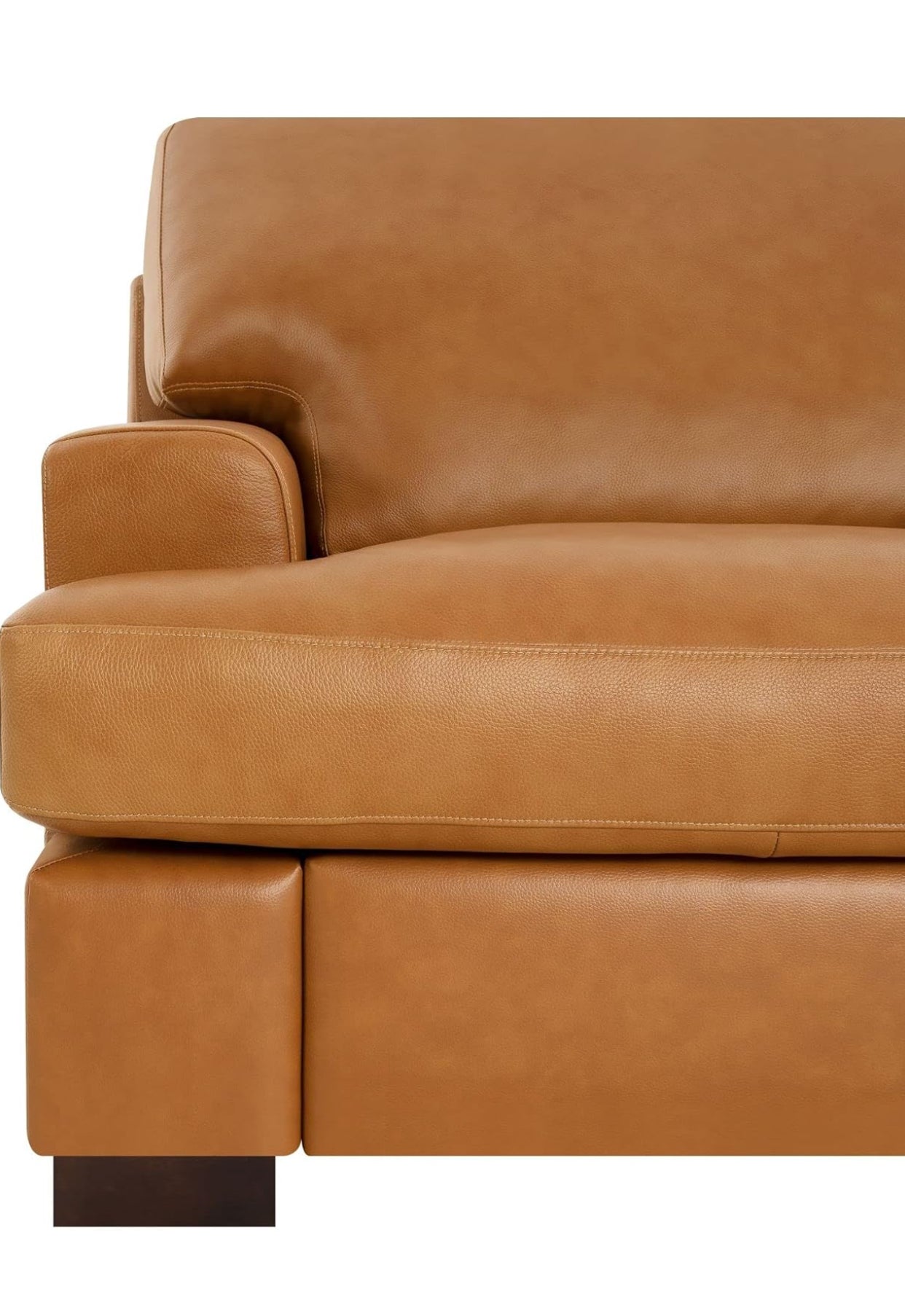 Genuine Cognac Leather (Sofa) Premium Luxurious Comfort Down Filled Cushions House to Home Furnishings LLC