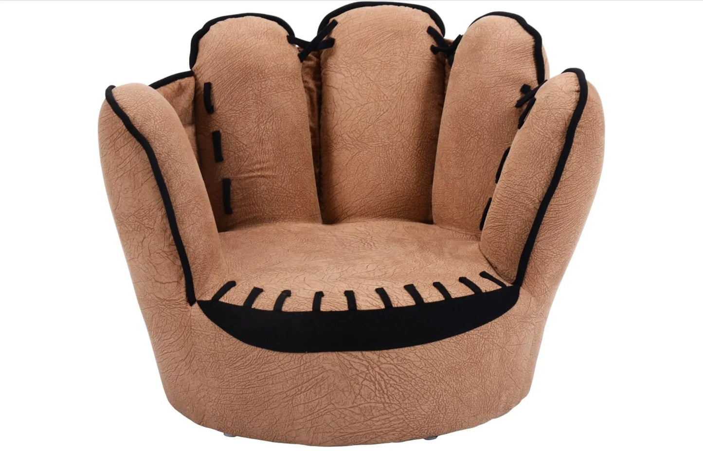 All Star Baseball: Brown Glove Chair, Detailed Glove Stitching Kids Chair ACME East