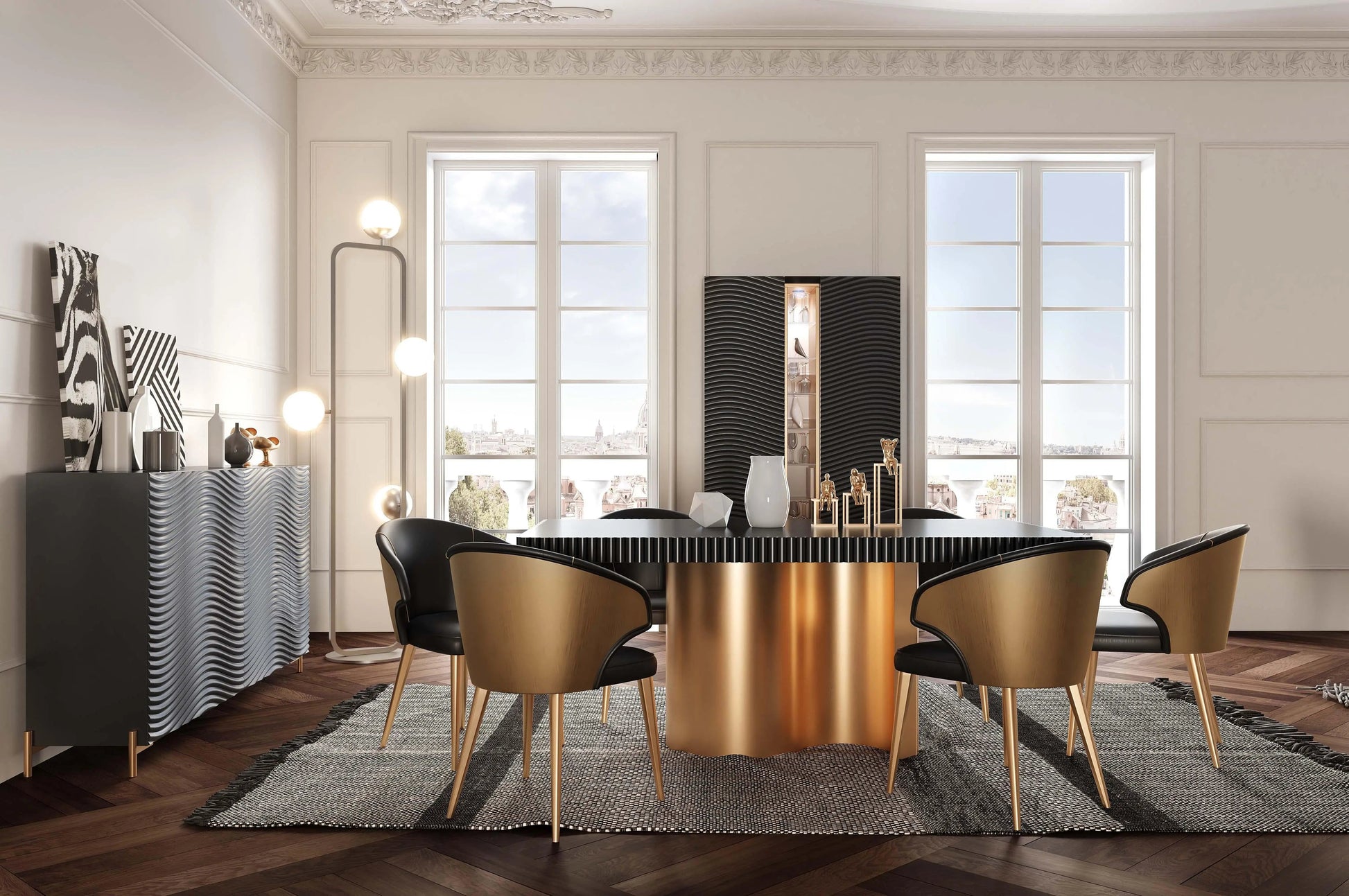 Glam Shiny Dining Room Set by ESF Furniture ESF Furniture