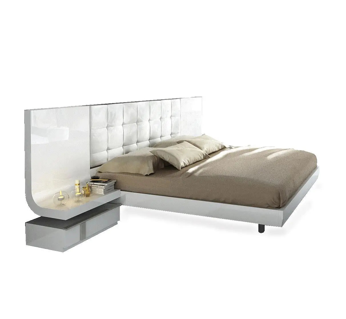 Granada Contemporary Bedroom Set in Glossy White Finish by ESF Furniture ESF Furniture