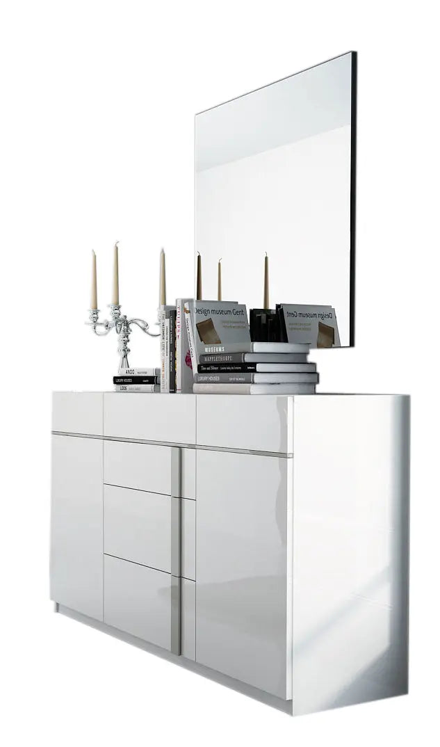 Granada Contemporary Bedroom Set in Glossy White Finish by ESF Furniture ESF Furniture