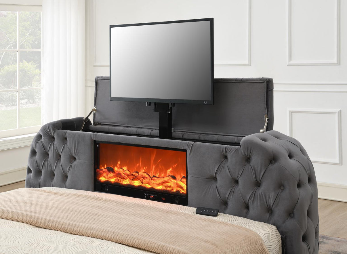 LUXOR VELVET 🔥 FIREPLACE 🔥Bed with Power Lift TV 📺 🔊BLUETOOTH SPEAKER – House to Home ...