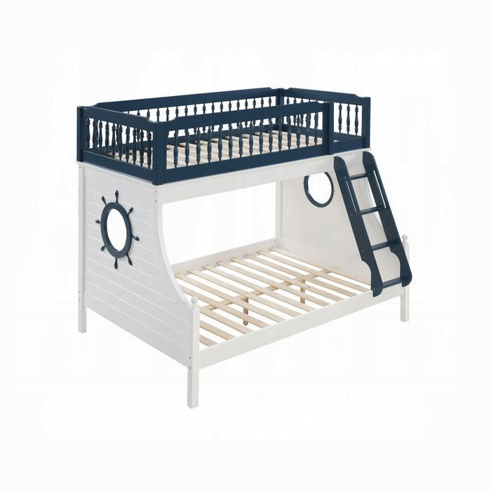 NAUTIA Blue/White Twin/Full Bunk Bed FOA East