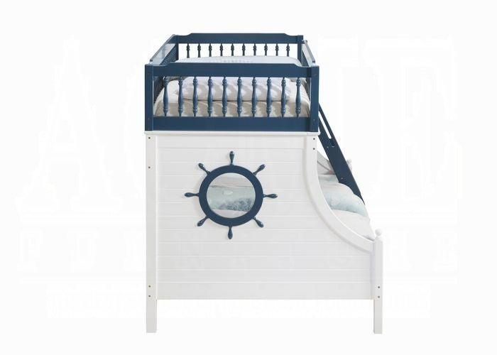 NAUTIA Blue/White Twin/Full Bunk Bed FOA East