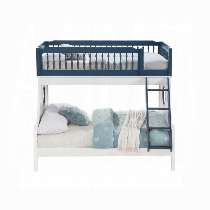 NAUTIA Blue/White Twin/Full Bunk Bed FOA East