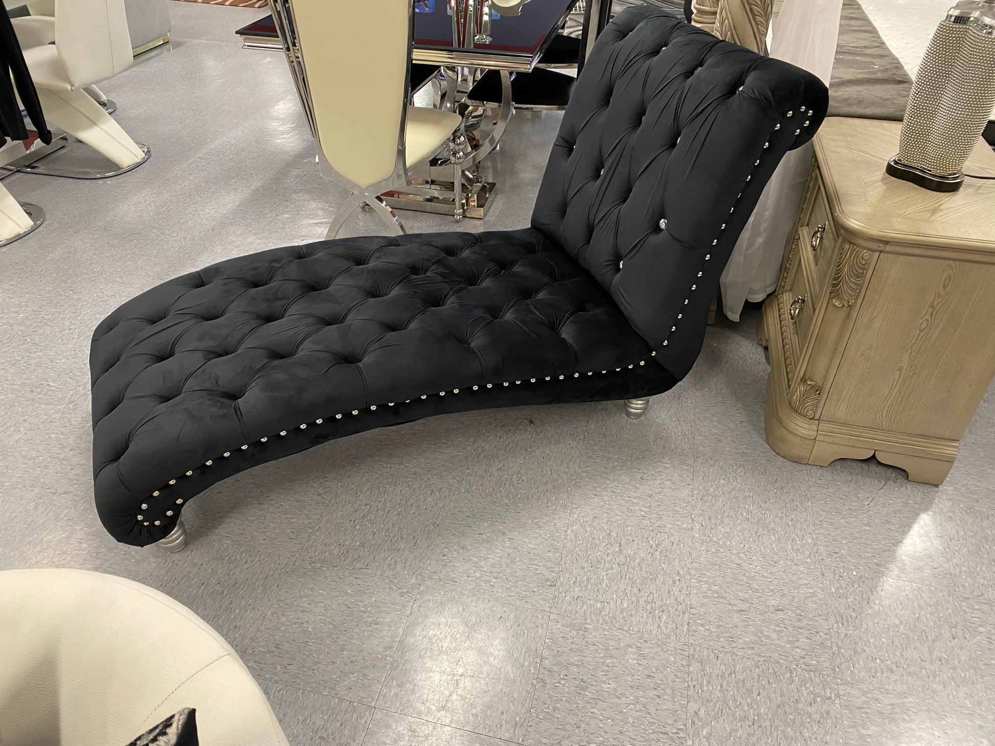 CRISTAL ROYALE Upholstered Sectional Sofa in Ebony BLACK Premium Chanel Velvet Fabric ** Available In Over 500 in house Colors and Patterns to Choose From, ** Custom Made To Order ** Design It Your Way House to Home Furnishings LLC