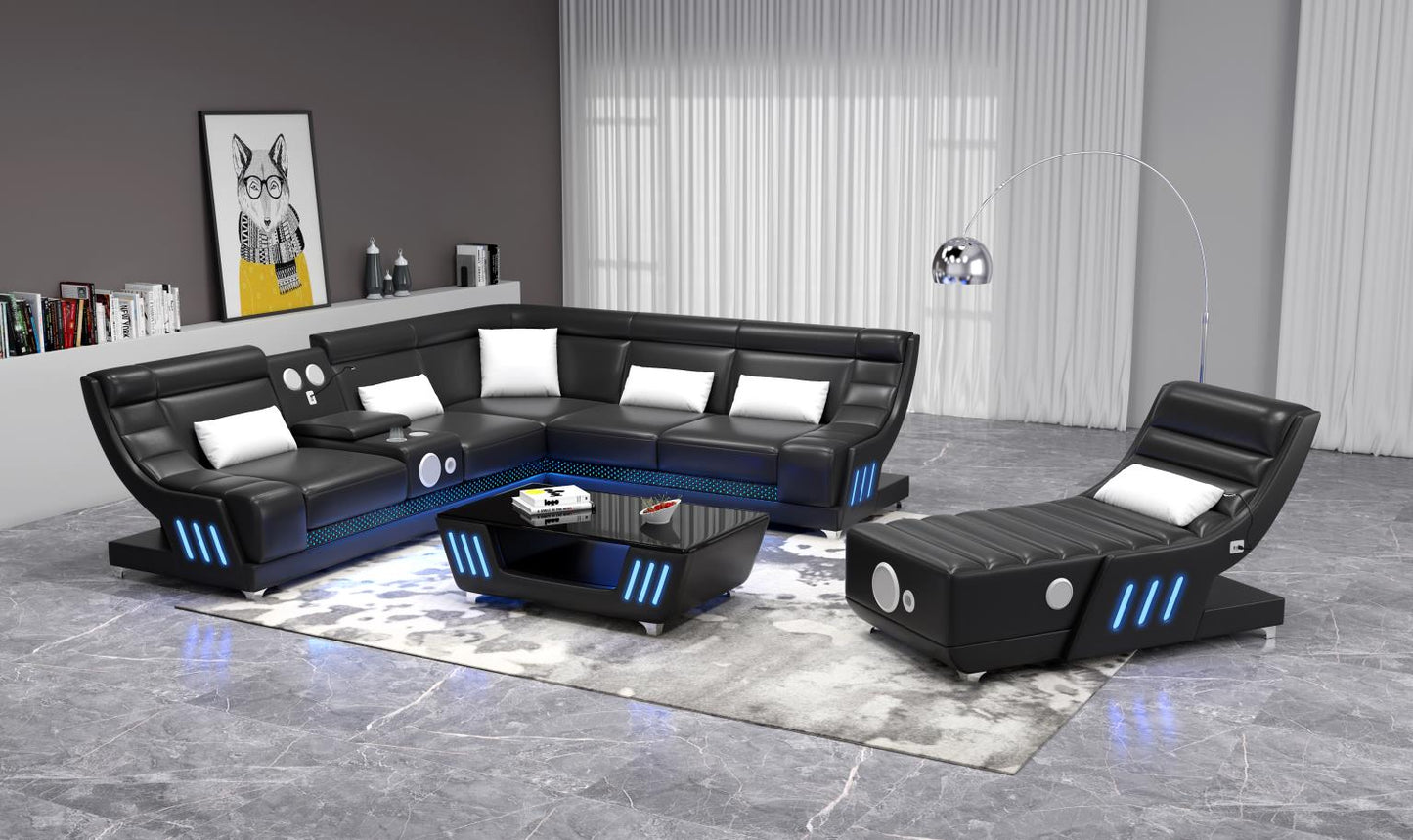 VISCOTTI 🔊“Bluetooth Speaker” 🔊Home Theater Sectional Sofa with LED LIGHTING 💡 & USB 🔌Charging Ports 🔌 Titanic