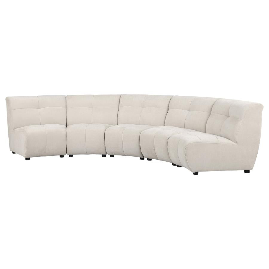 Eclipse Half Moon Custom Ivory White Modular Sectional Sofa, Customizable to Any Size House to Home Furnishings LLC