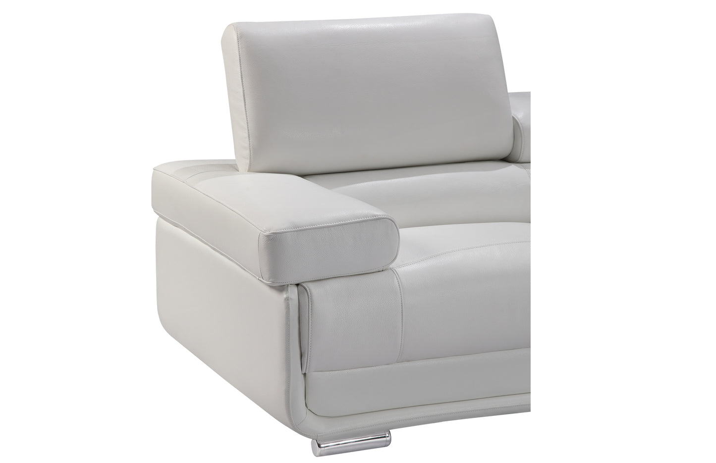 ESF Furniture Top Grain Italian Leather  2119 Sectional in White with Adjustable Headrest ESF Furniture