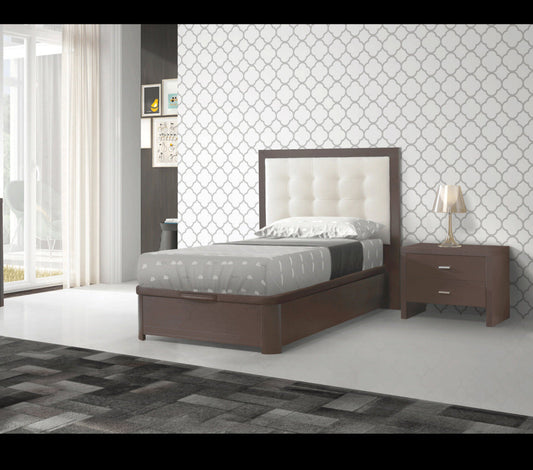 ESF Furniture - Regina 2 Piece Storage Twin Size Bedroom Set in Wenge - REGINABEDTS-2SET ESF Furniture