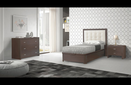 ESF Furniture - Regina 3 Piece Storage Twin Size Bedroom Set in Wenge - REGINABEDTS-3SET ESF Furniture