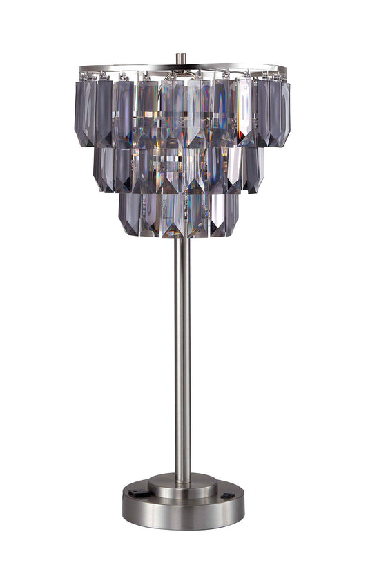 Meg Black/Chrome Table Lamp FOA East