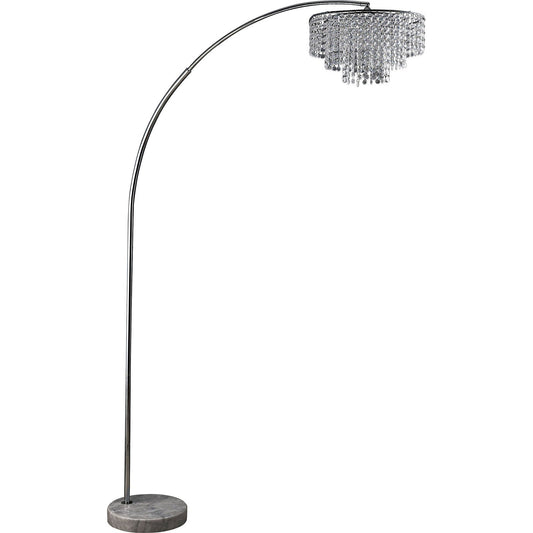 Julie Chrome 62"H Crystal Chrome Arch Lamp FOA East