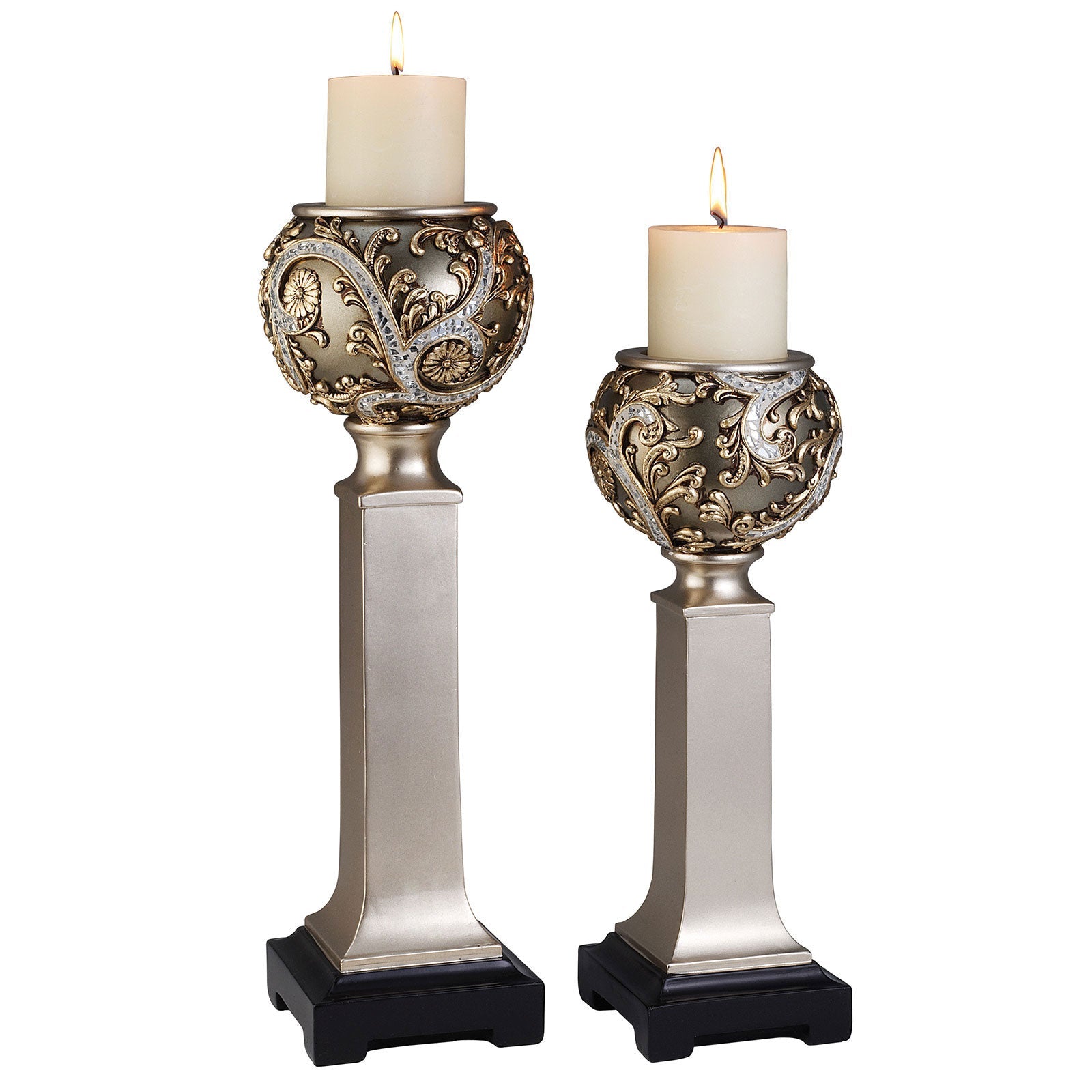 Estelle Champagne Silver Candle Holder Set (4/CTN) FOA East