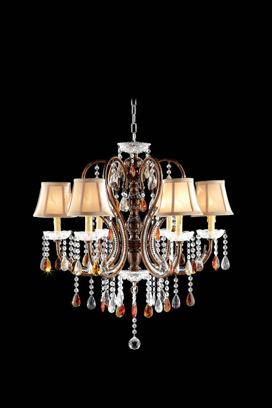 Juliet Golden Brown Ceiling Lamp, Hanging Crystal FOA East