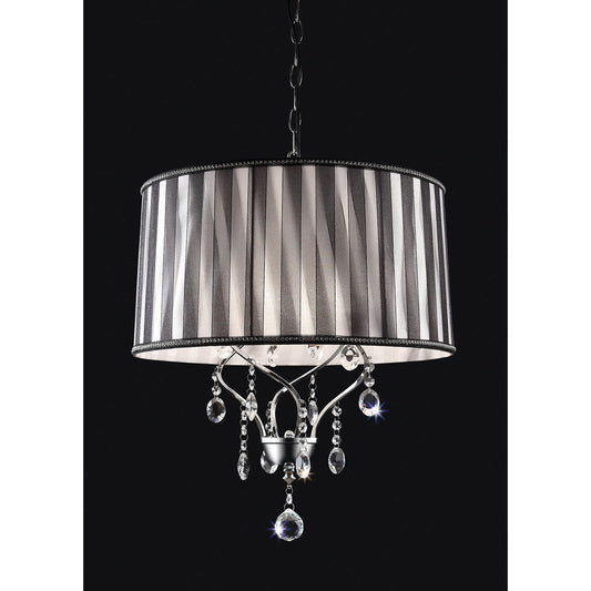 Arya Black/Chrome Ceiling Lamp, Hanging Crystal FOA East