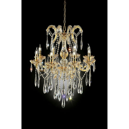 Christiana Gold 35"H Ceiling Lamp Gold, Hanging Crystal FOA East