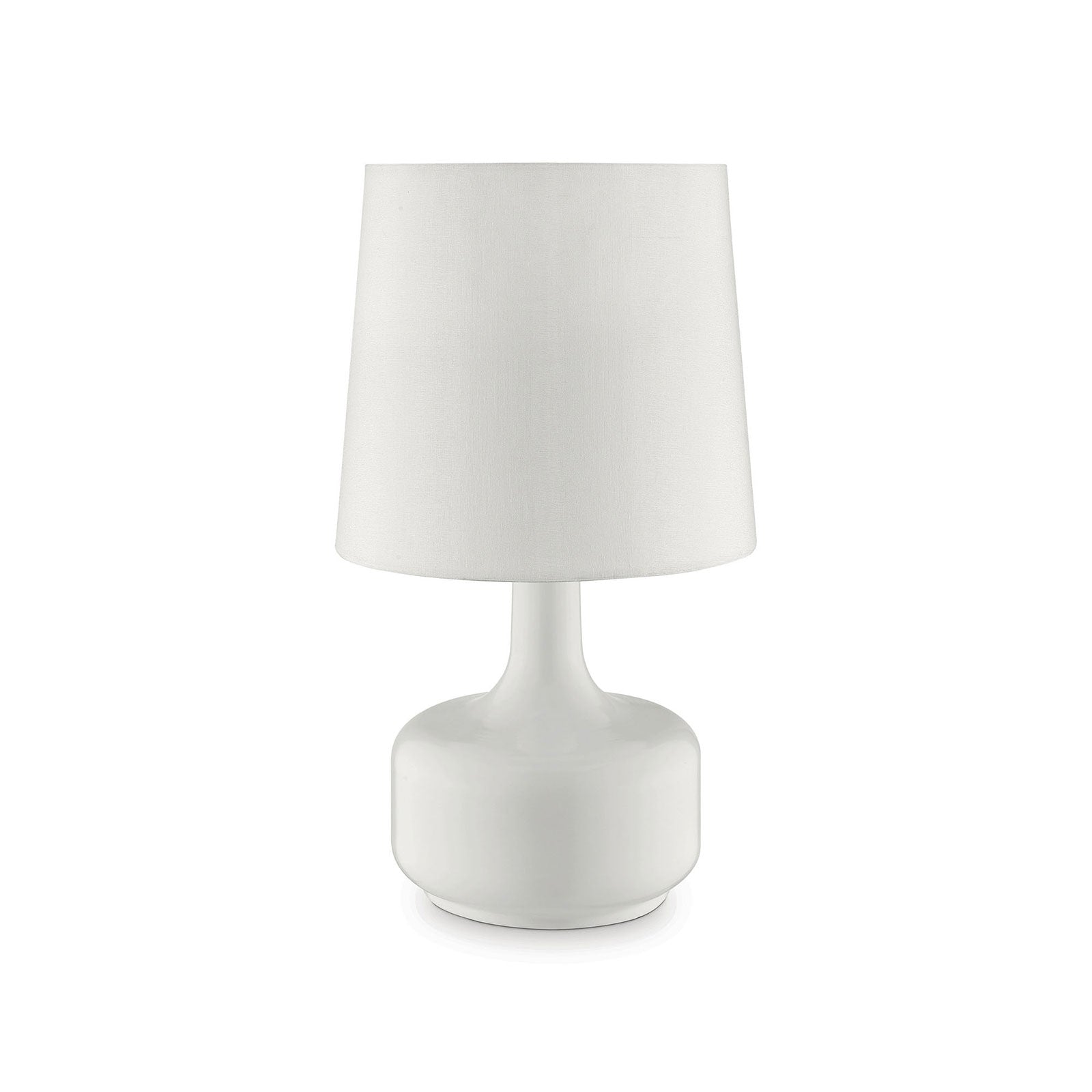 Farah White 17"H Glossy White Table Lamp FOA East