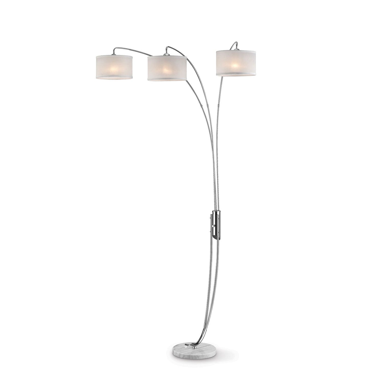 Leanne Off-White/Chrome Arch Lamp FOA East