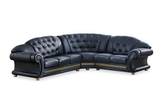 ESF Furniture - Apolo Sectional Right Facing Black - APOLOSECTRIGHTBLAC ESF Furniture