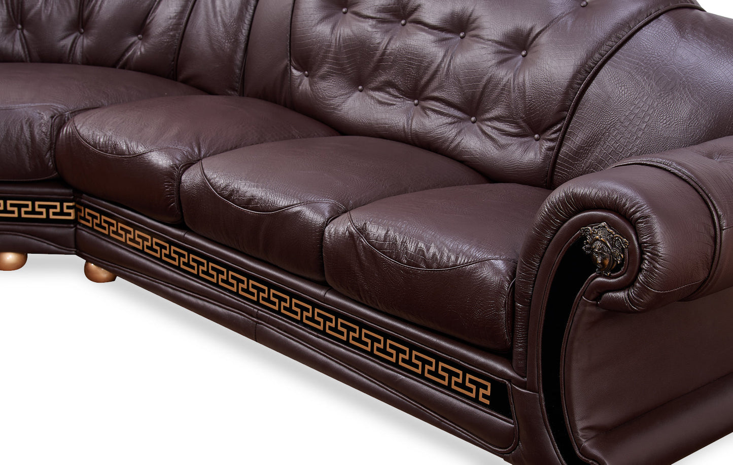 ESF Furniture - Apolo Sectional Left Facing Brown - APOLOSECTLEFTBROWN ESF Furniture