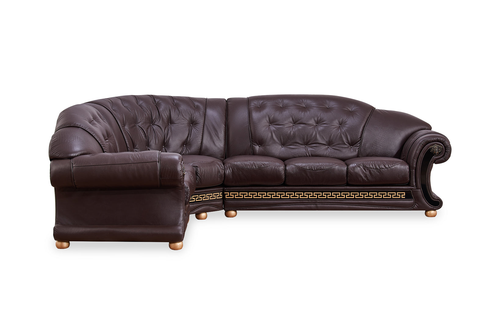 ESF Furniture - Apolo Sectional Left Facing Brown - APOLOSECTLEFTBROWN ESF Furniture