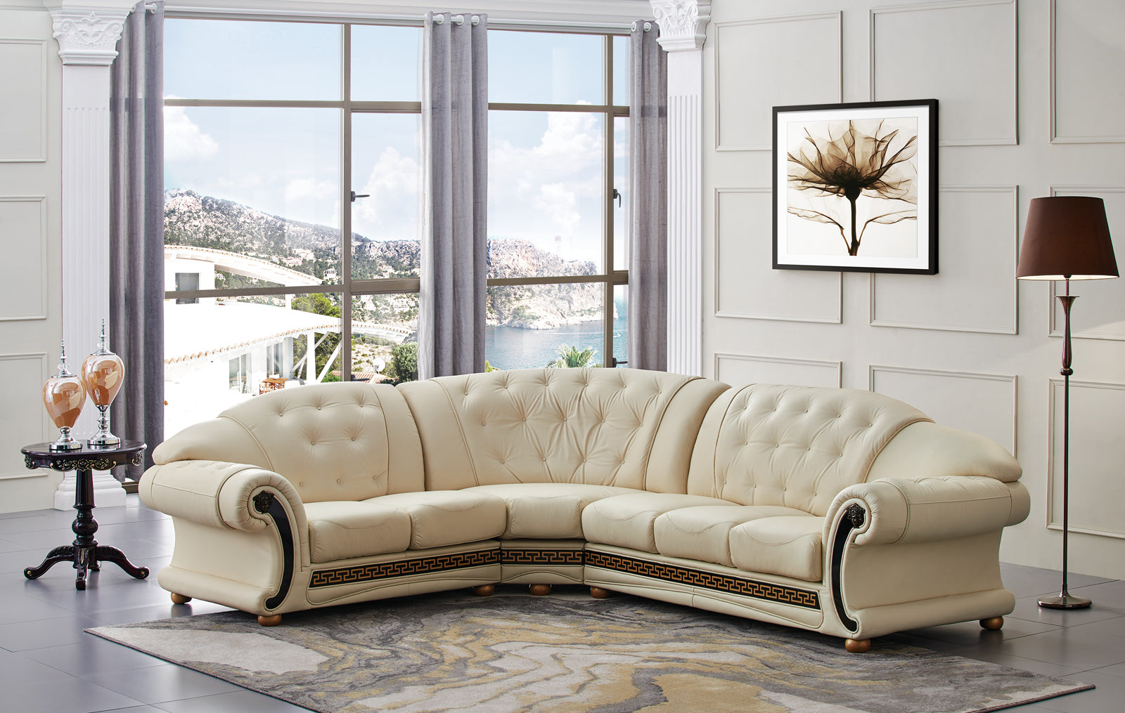 ESF Furniture - Apolo Sectional Right Facing Ivory - APOLOSECTRIGHTIVORY ESF Furniture