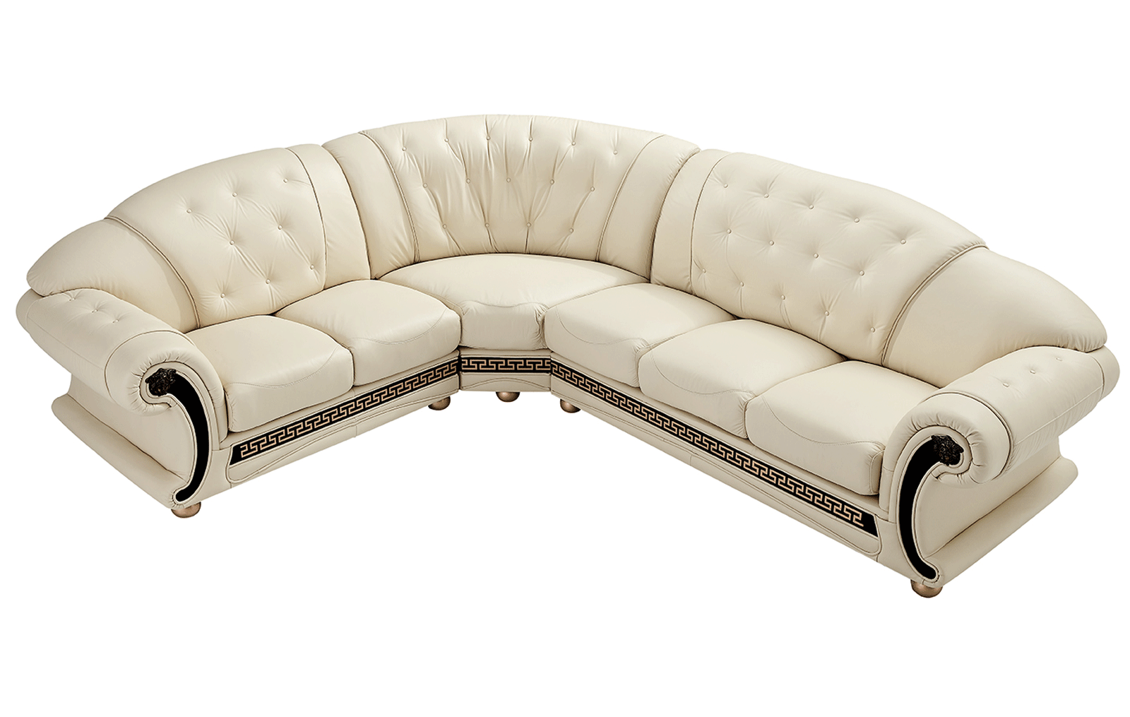 ESF Furniture - Apolo Sectional Left Facing Ivory - APOLOSECTLEFTIVORY ESF Furniture