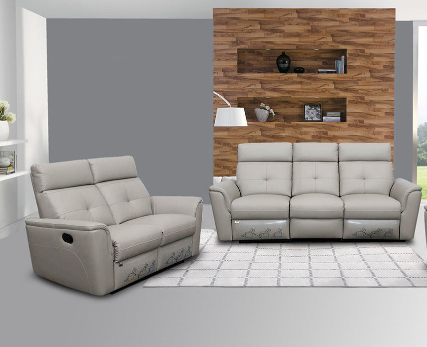 ESF Furniture - 8501 2 Piece Recliner Sofa Set in Light Grey - 8501LIGHTGREY-SL ESF Furniture