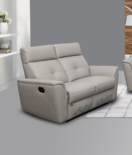 ESF Furniture - 8501 2 Loveseat w-2 Recliners in Light Grey - 85012 ESF Furniture