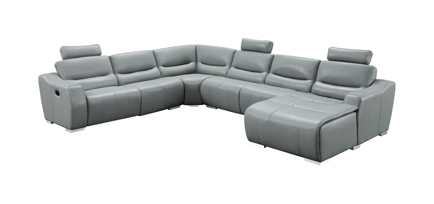 ESF FURNITURE - 2144 Sectional Right w/Recliner in Light grey - 2144SECTIONALGREY ESF Furniture