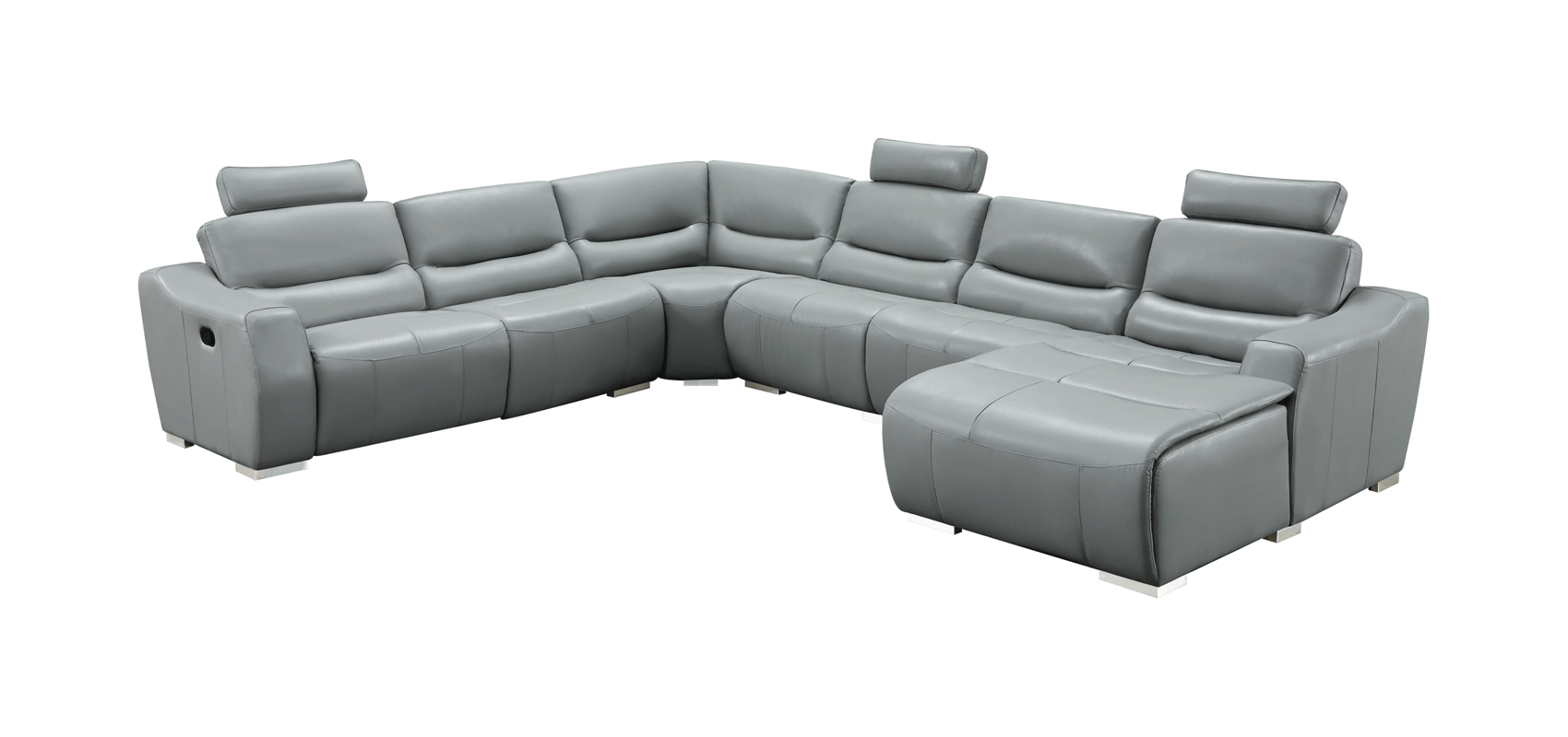 ESF FURNITURE - 2144 Sectional Right w/Recliner in Light grey - 2144SECTIONALGREY ESF Furniture