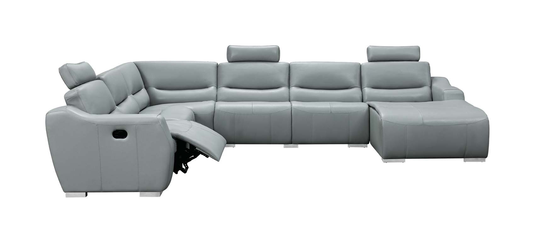 ESF FURNITURE - 2144 Sectional Right w/Recliner in Light grey - 2144SECTIONALGREY ESF Furniture